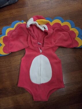 Baby Bird Costume Romper Girls Pink Fleece Animal One-Piece with Hood (0-6 mon)